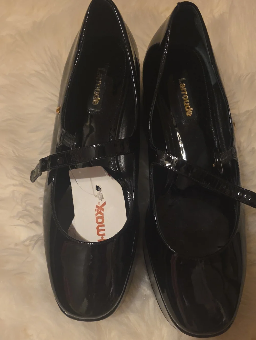 Larroude Black Patent Mary Jane Platform Shoes